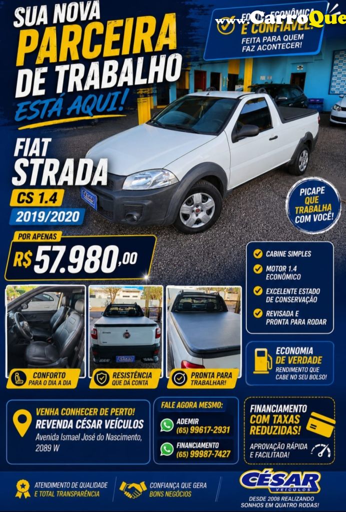 FIAT   STRADA HD WK CC   BRANCO 2019 1.4 FLEX - Loja