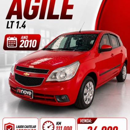 CHEVROLET   AGILE LT 1.4 MPFI 8V FLEXPOWER 5P   VERMELHO 2010 1.4 FLEX