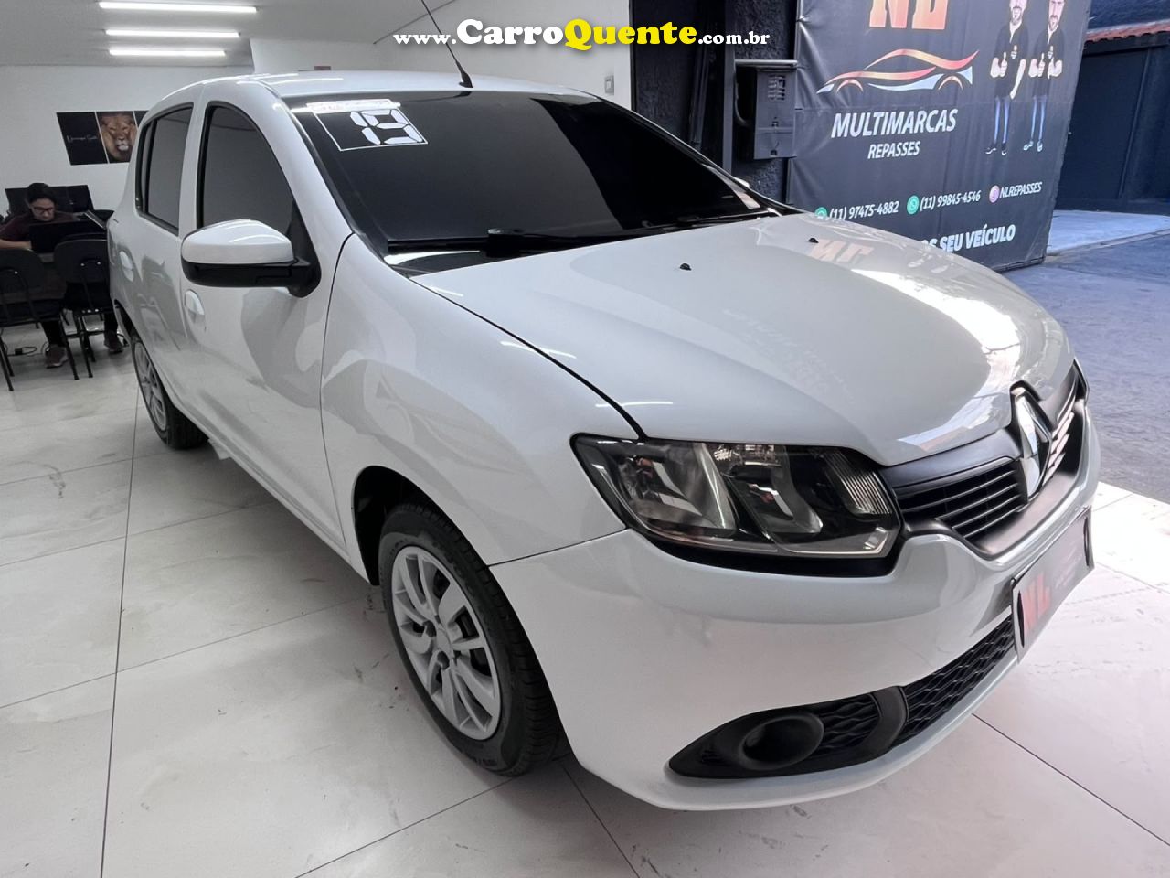RENAULT   SANDERO AUTHENTIQUE FLEX 1.0 12V 5P   BRANCO 2019 1.0 FLEX - Loja