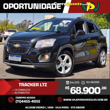 CHEVROLET   TRACKER LTZ 1.8 16V FLEX 4X2 AUT.   PRETO 2015 1.8 FLEX
