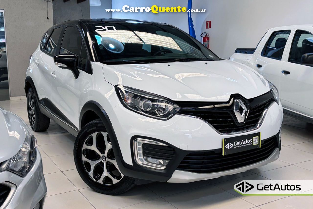 RENAULT   CAPTUR INTENSE 1.6 16V FLEX 5P AUT.   BRANCO 2020 1.6 FLEX - Loja