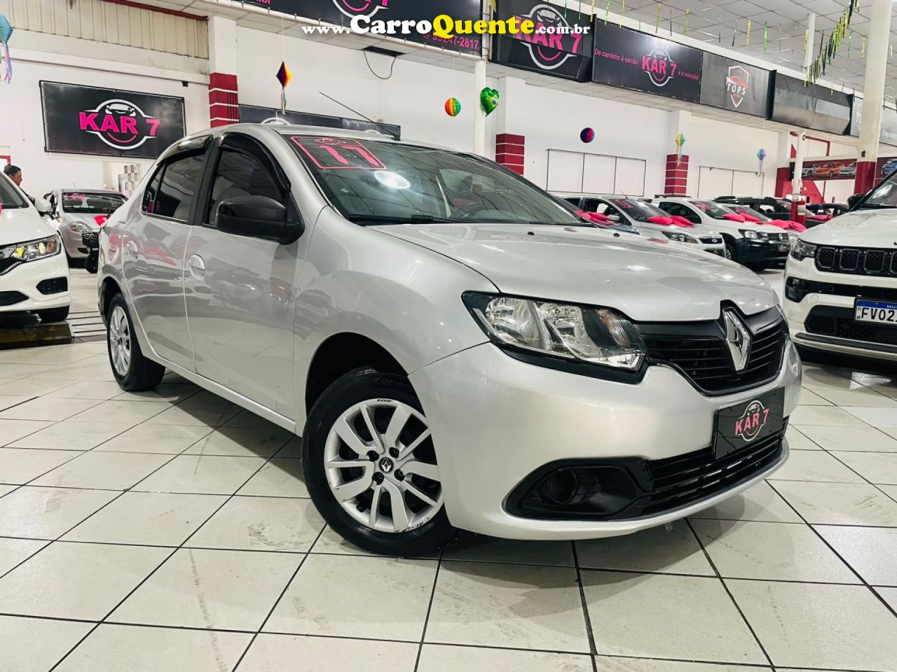 RENAULT   LOGAN AUTHENTIQUE FLEX 1.0 12V 4P   PRATA 2017 1.0 FLEX - Loja