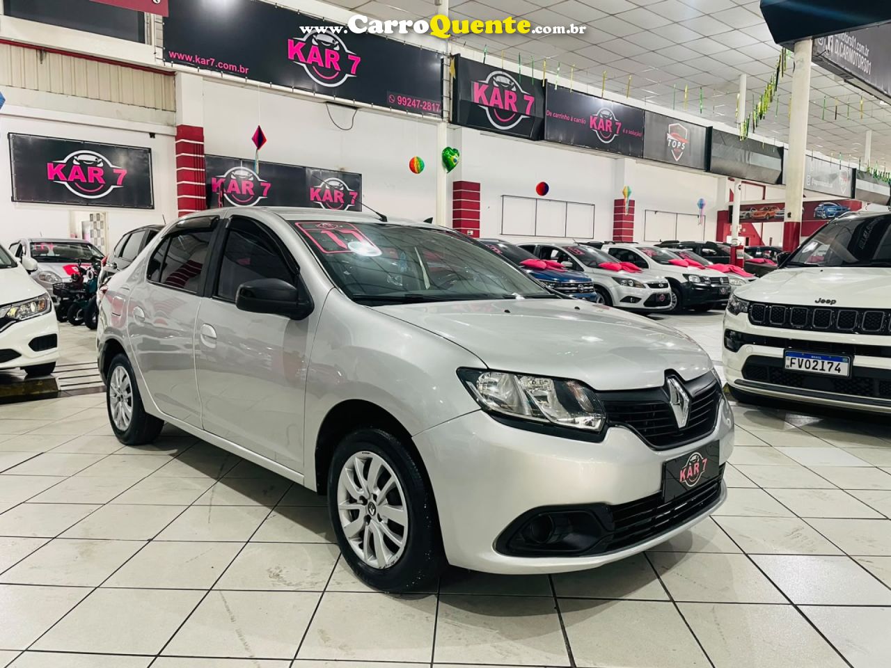RENAULT   LOGAN AUTHENTIQUE FLEX 1.0 12V 4P   PRATA 2017 1.0 FLEX - Loja