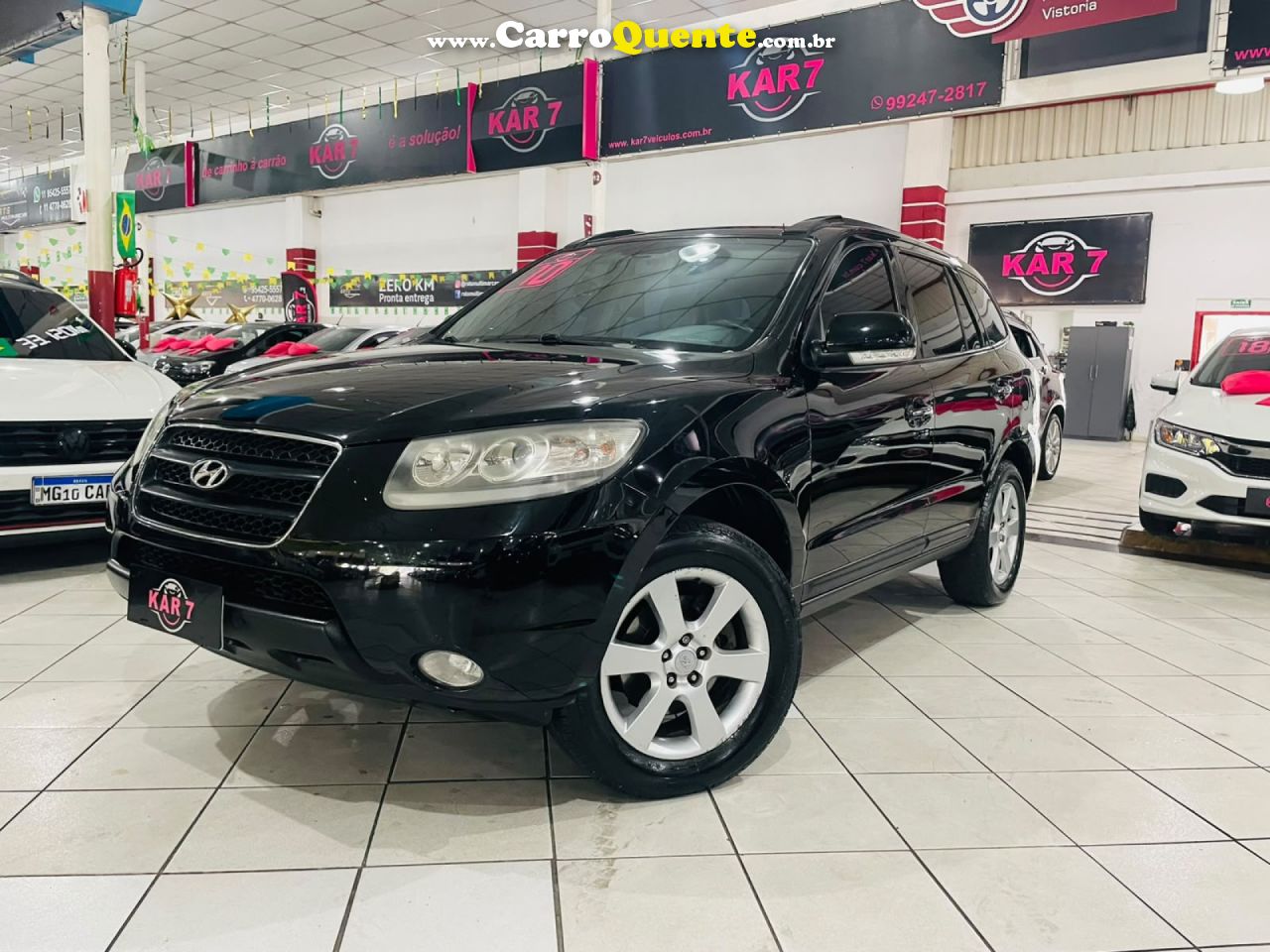 HYUNDAI   SANTA FE GLS 2.7 V6 4X4TIPTRONIC   PRETO 2010 2.7 GASOLINA - Loja