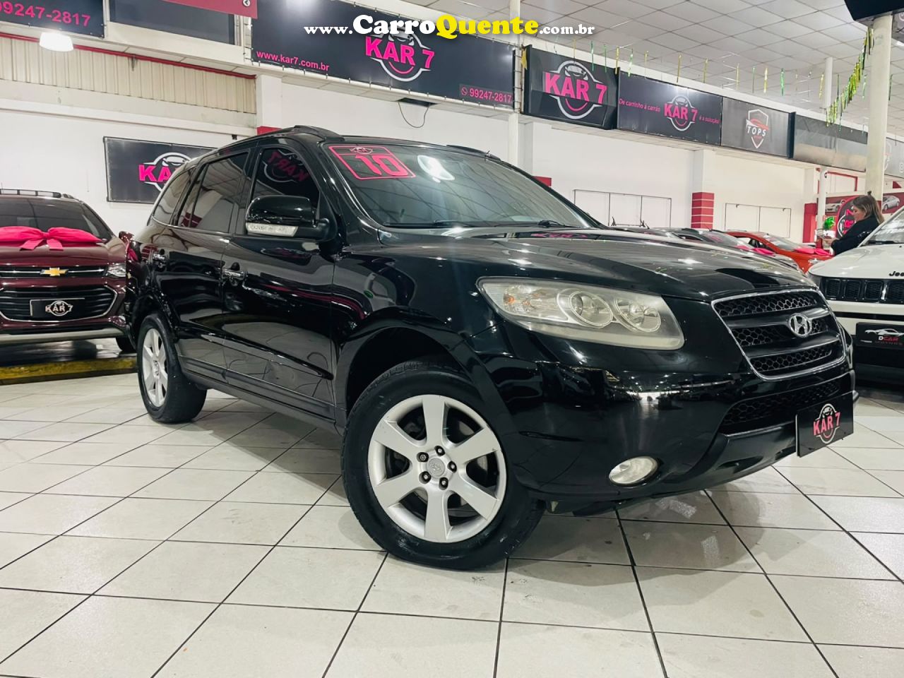 HYUNDAI   SANTA FE GLS 2.7 V6 4X4TIPTRONIC   PRETO 2010 2.7 GASOLINA - Loja