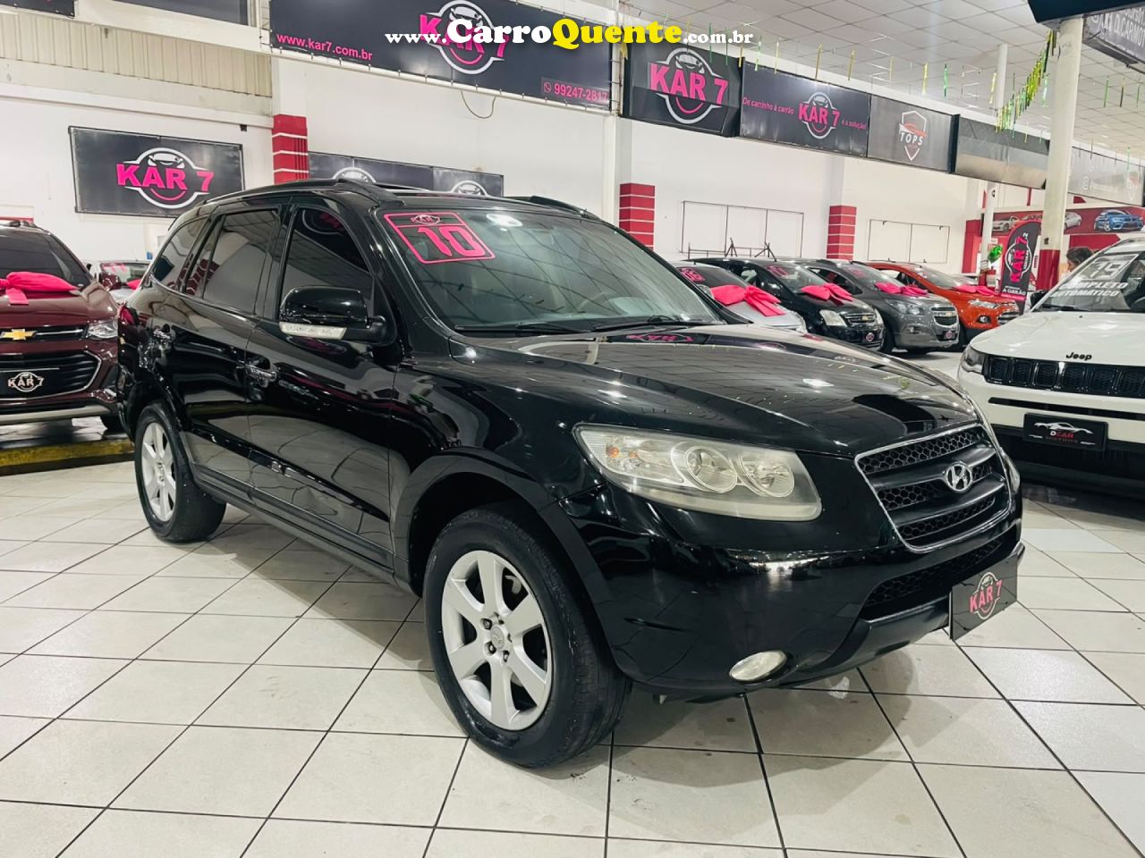 HYUNDAI   SANTA FE GLS 2.7 V6 4X4TIPTRONIC   PRETO 2010 2.7 GASOLINA - Loja