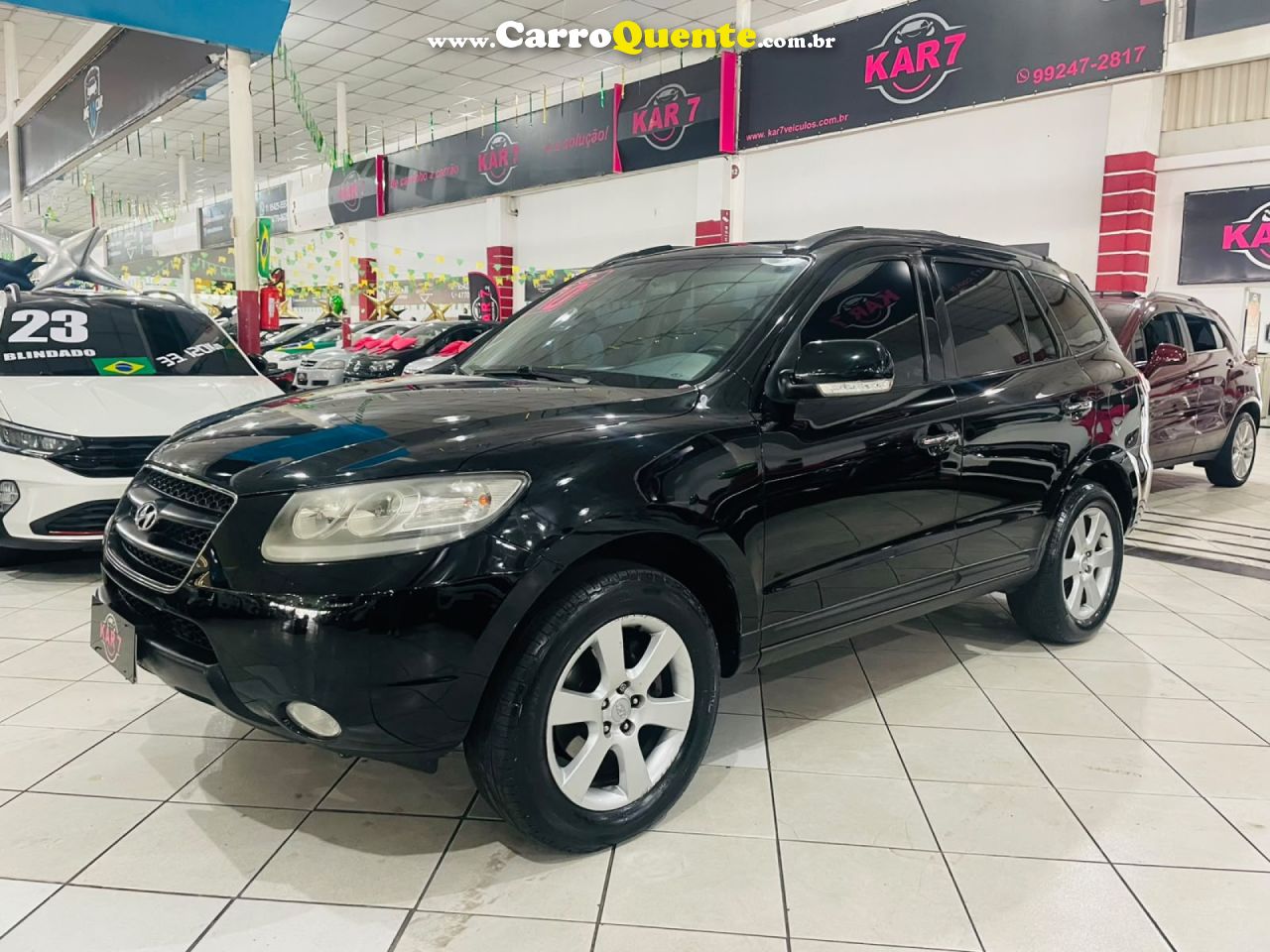 HYUNDAI   SANTA FE GLS 2.7 V6 4X4TIPTRONIC   PRETO 2010 2.7 GASOLINA - Loja