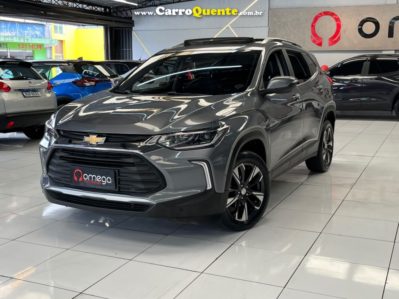 CHEVROLET   TRACKER PREMIER 1.2 TURBO 12V FLEX AUT.   CINZA 2021 1.2 FLEX - Loja