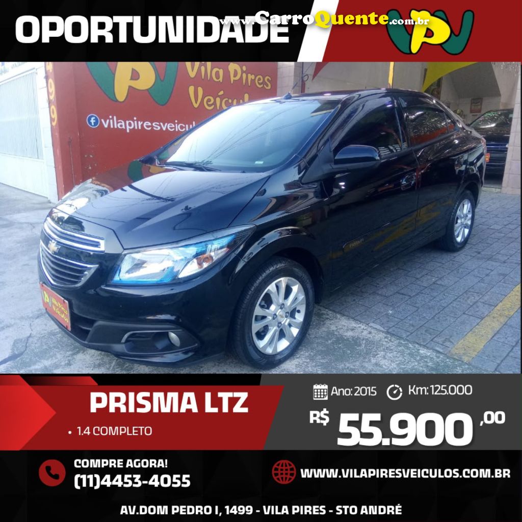 CHEVROLET   PRISMA SED. LTZ 1.4 8V FLEXPOWER 4P   PRETO 2015 1.4 FLEX - Loja