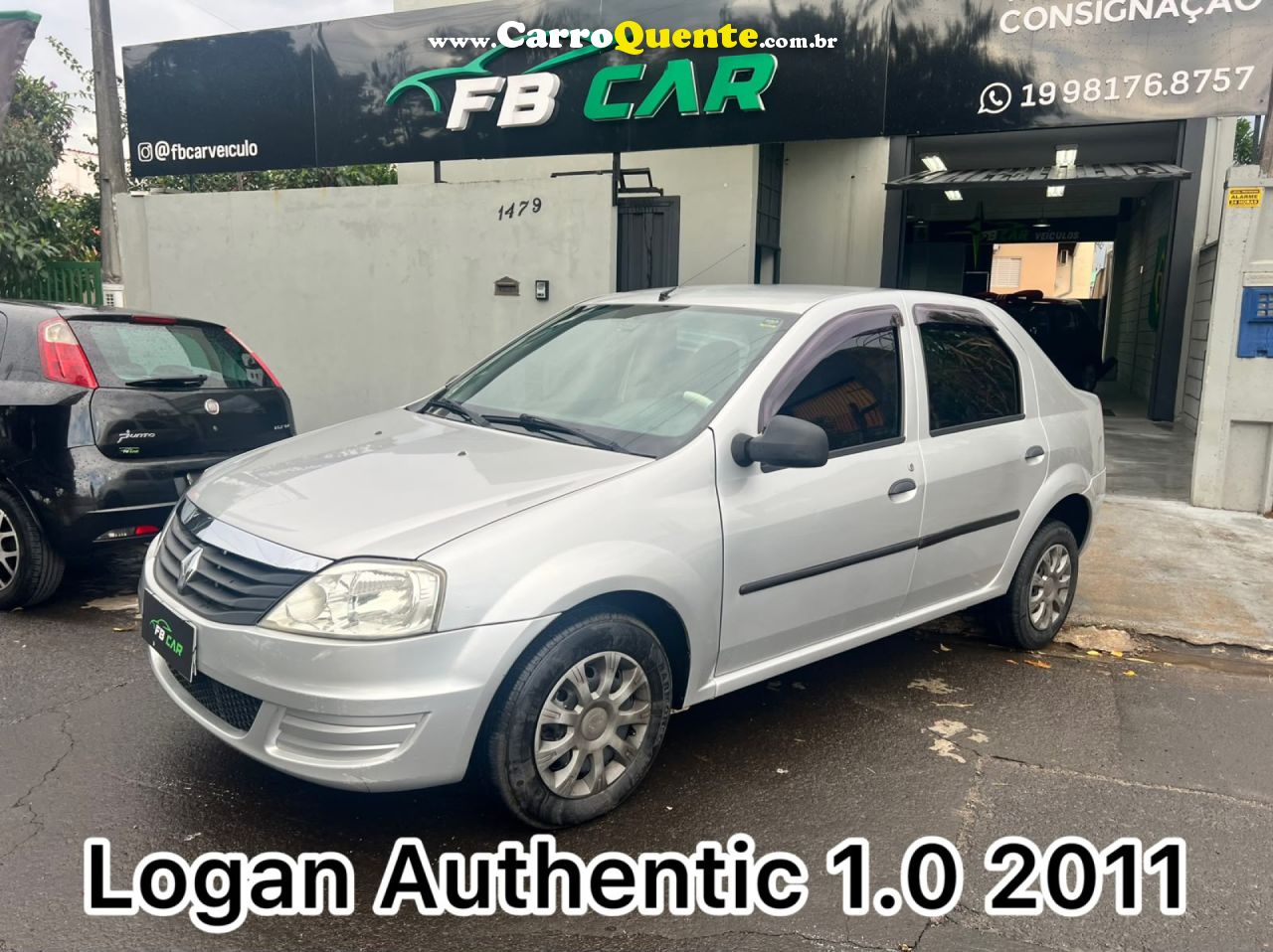RENAULT   LOGAN AUTHENTIQUE HI-FLEX 1.0 16V 4P   PRATA 2011 1.0 GASOLINA - Loja
