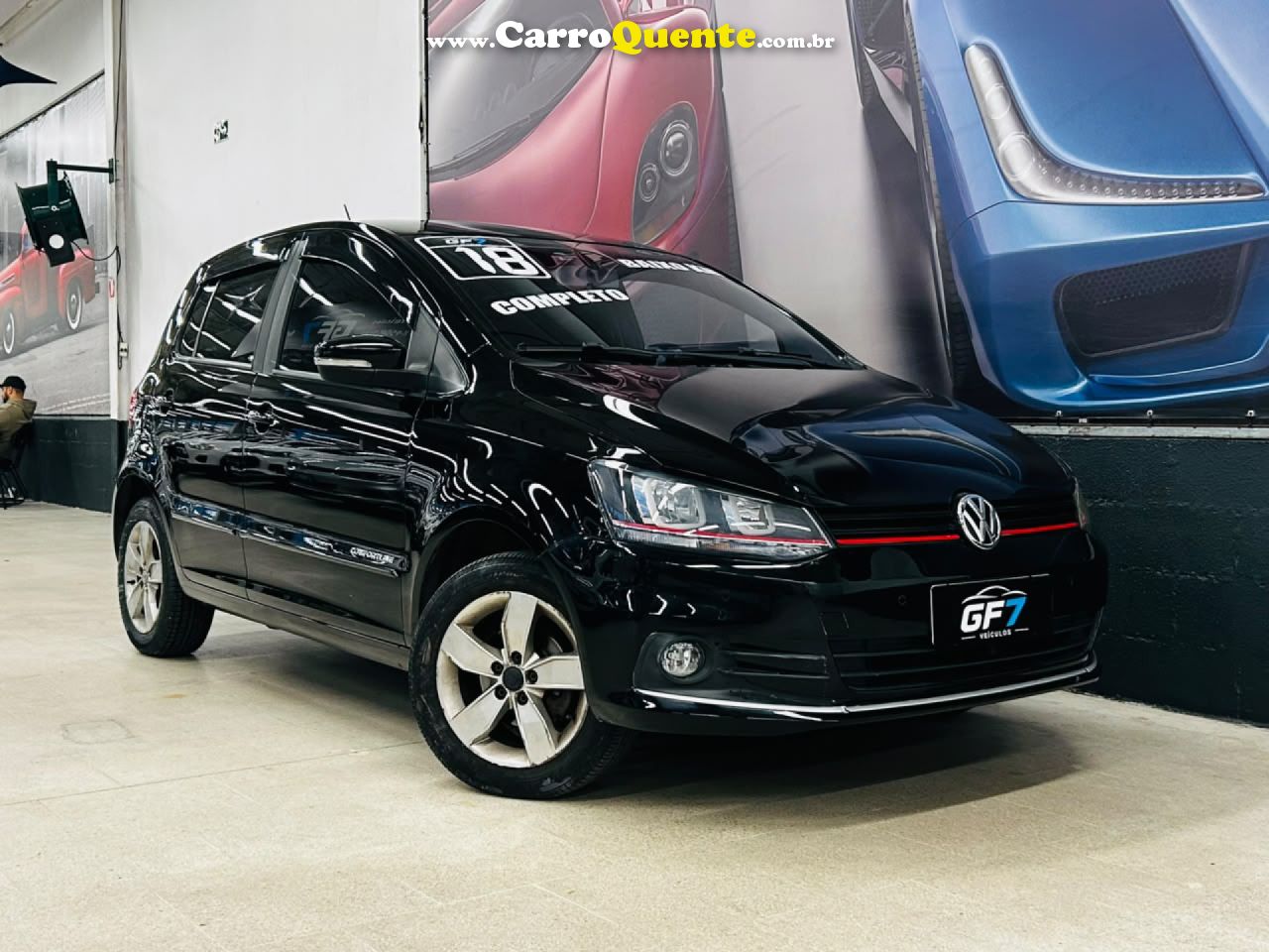 VOLKSWAGEN   FOX COMFORTLINE 1.6 FLEX 8V 5P   PRETO 2018 1.6 FLEX - Loja