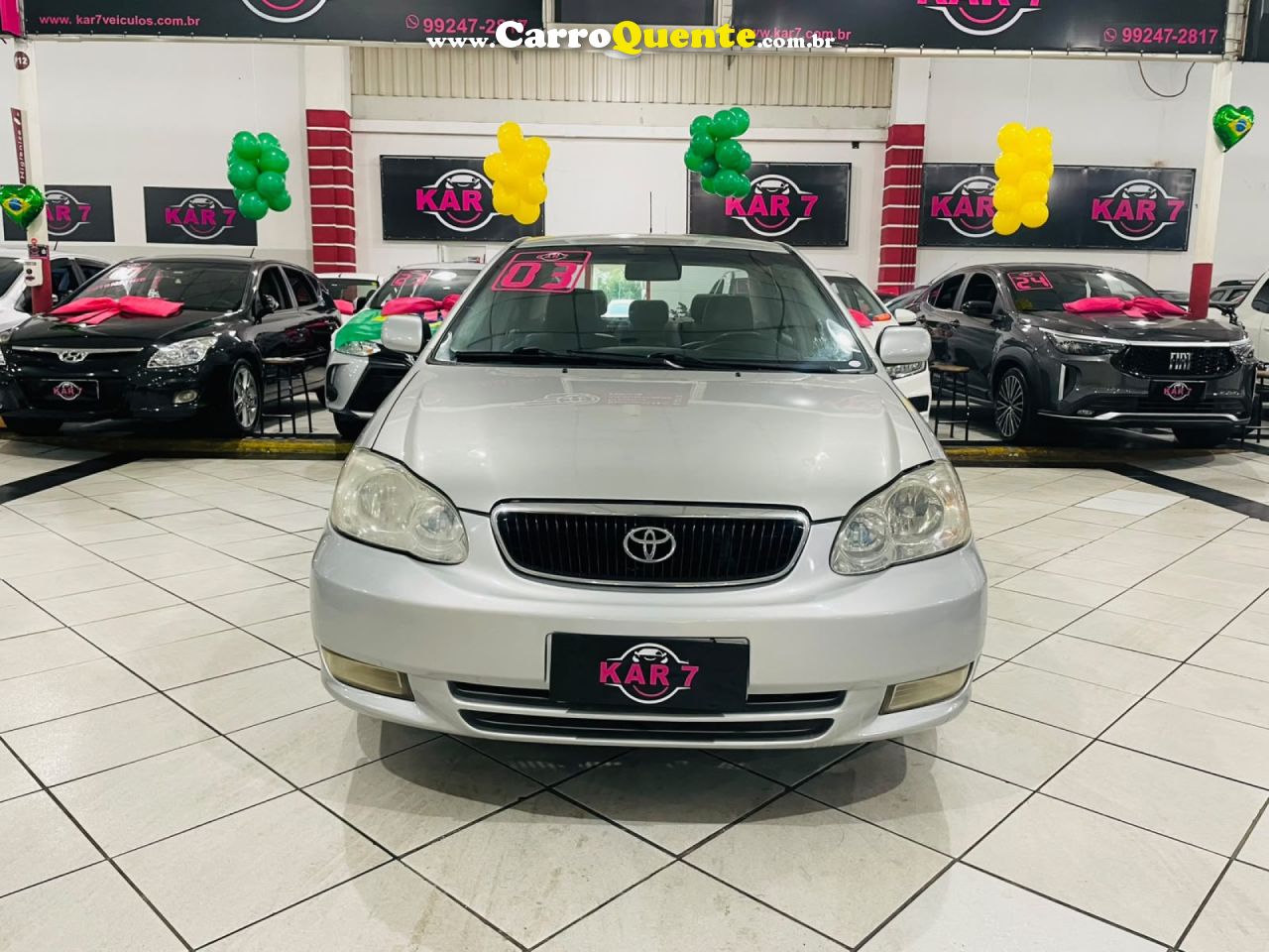 TOYOTA   COROLLA SE-G 1.81.8 FLEX 16V AUT.   PRATA 2003 1.8 FLEX - Loja