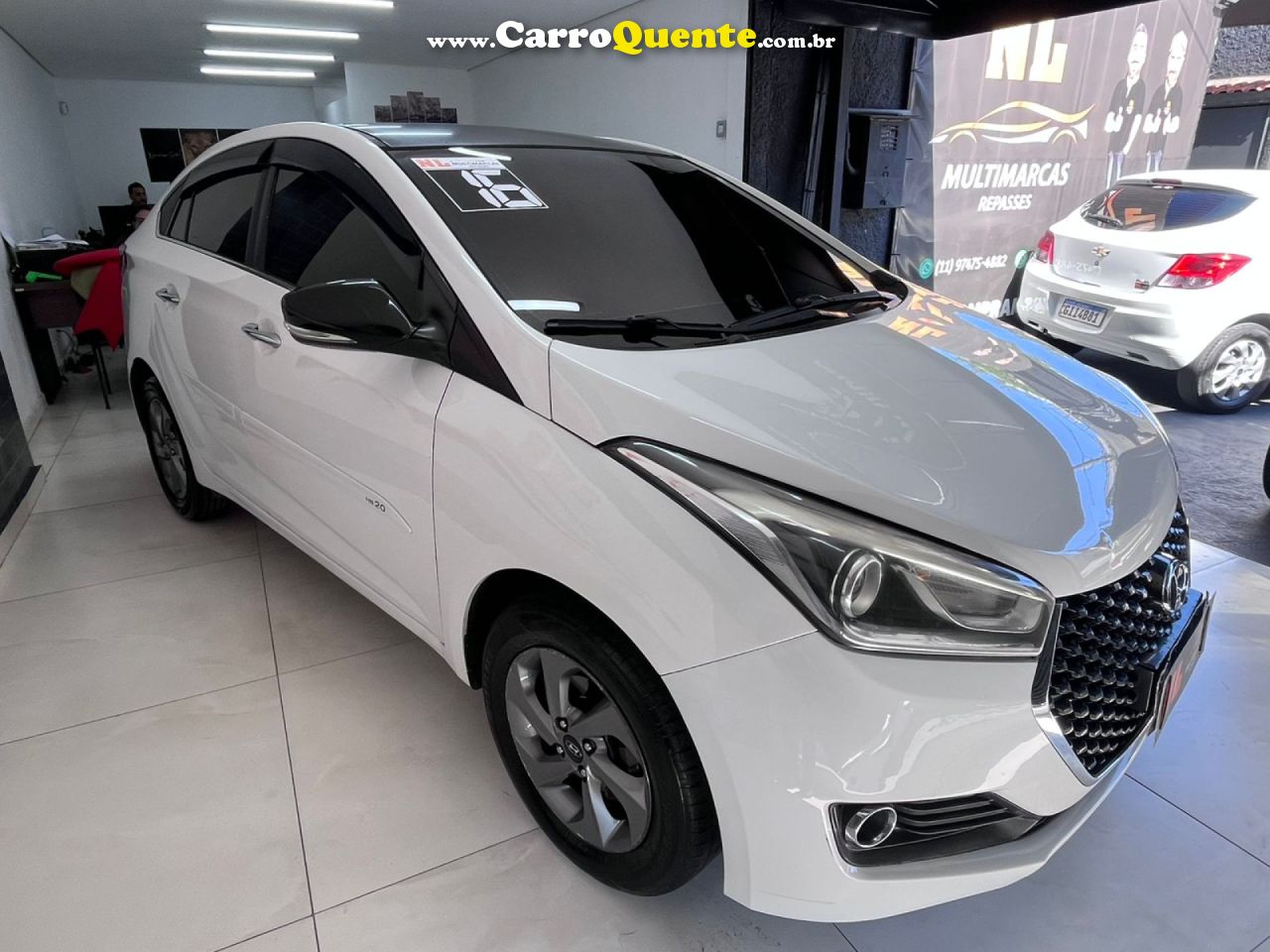 HYUNDAI   HB20S PREMIUM 1.6 FLEX 16V AUT. 4P   BRANCO 2016 1.6 FLEX - Loja