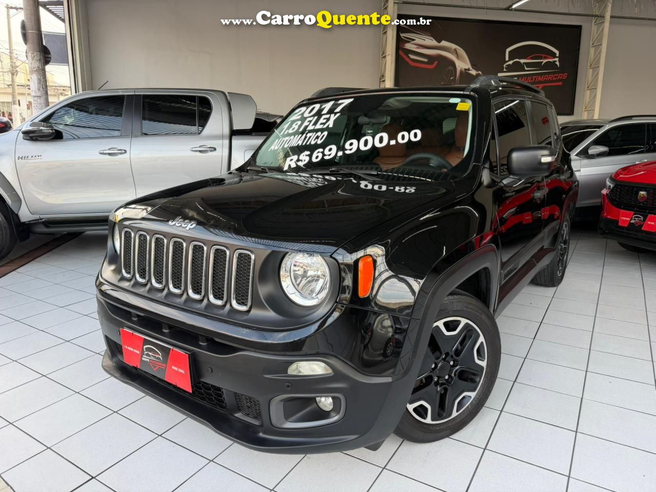 JEEP   RENEGADE1.8 4X2 FLEX 16V AUT.   PRETO 2017 1.8 FLEX - Loja