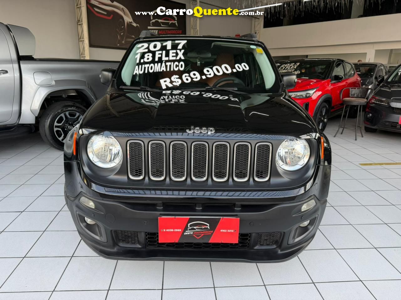 JEEP   RENEGADE1.8 4X2 FLEX 16V AUT.   PRETO 2017 1.8 FLEX - Loja