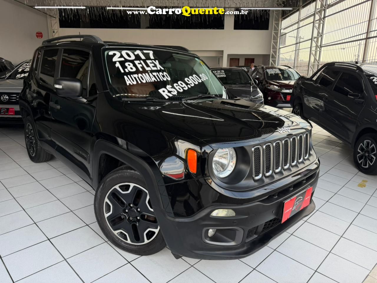 JEEP   RENEGADE1.8 4X2 FLEX 16V AUT.   PRETO 2017 1.8 FLEX - Loja