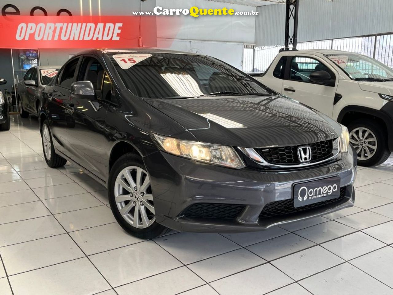 HONDA   CIVIC SEDAN LXS 1.81.8 FLEX 16V AUT. 4P   CINZA 2015 1.8 FLEX - Loja