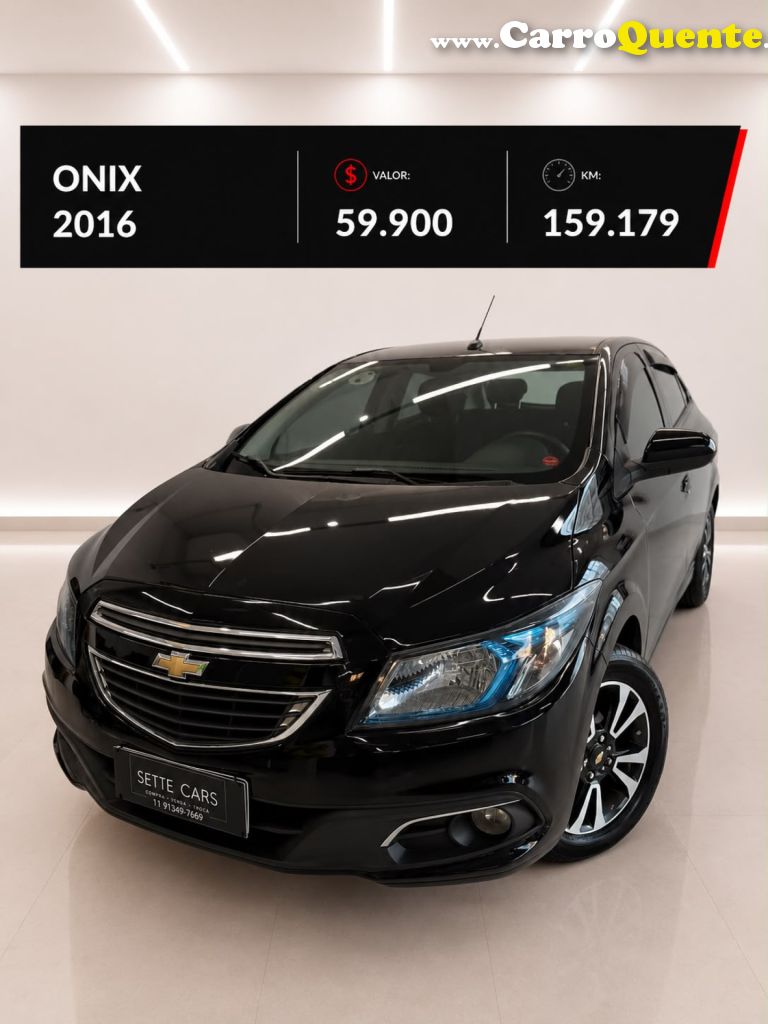 CHEVROLET   ONIX HATCH LTZ 1.4 8V FLEXPOWER 5P MEC.   PRETO 2016 1.4 FLEX - Loja