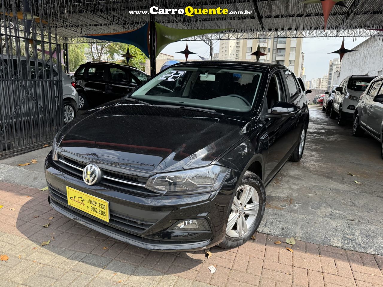 VOLKSWAGEN   POLO HIGHLINE 200 TSI 1.0 FLEX 12V AUT.   PRETO 2022 1.0 FLEX - Loja