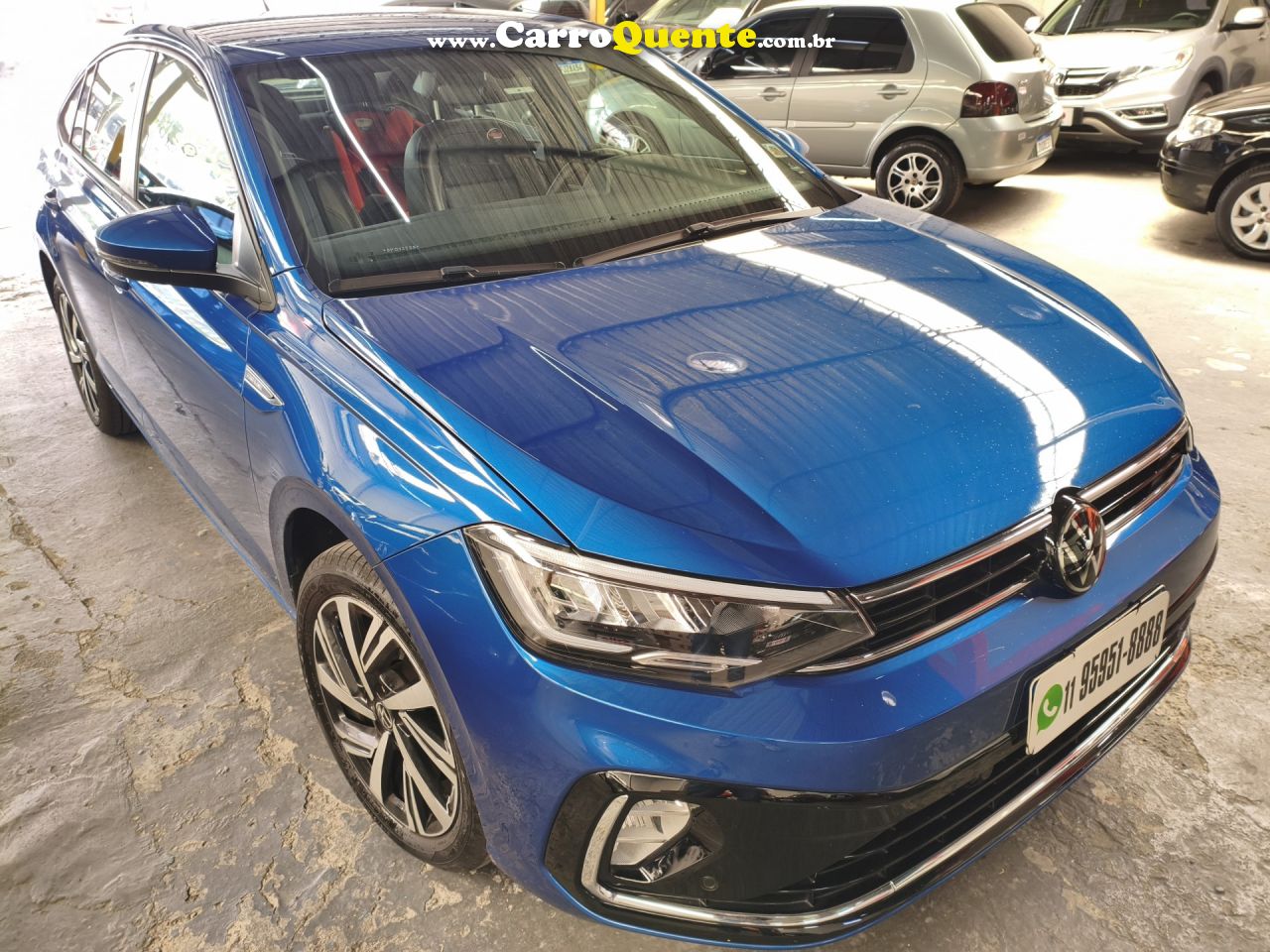 VOLKSWAGEN   VIRTUS HIGHLINE 200 TSI 1.0 FLEX 12V AUT   AZUL 2025 1.0 FLEX - Loja