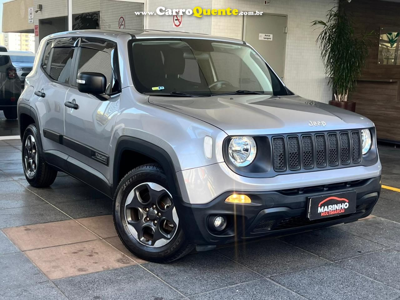 JEEP   RENEGADE AUTOMATICA FLEX 2019 UNICO DONO MULTIMIDIA RODAS EXCELENTE ESTADO   PRATA 2019 1.8 FLEX - Loja