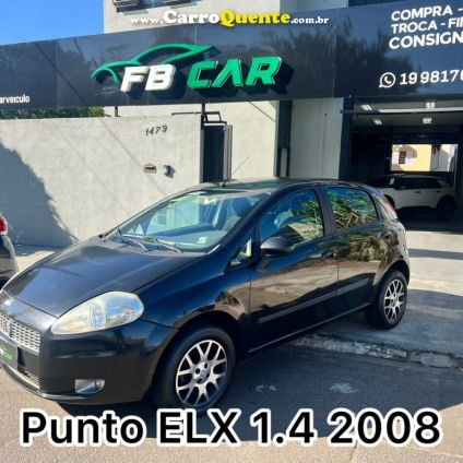 FIAT   PUNTO  ELX 1.4 FIRE FLEX 8V 5P   PRETO 2008 1.4 FLEX