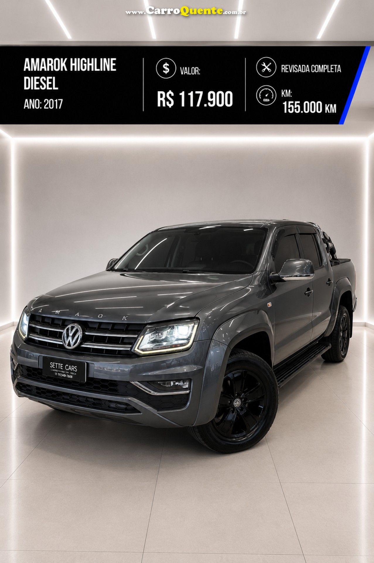 VOLKSWAGEN   AMAROK HIGH.CD 2.0 16V TDI 4X4 DIES. AUT   CINZA 2017 2.0 DIESEL - Loja