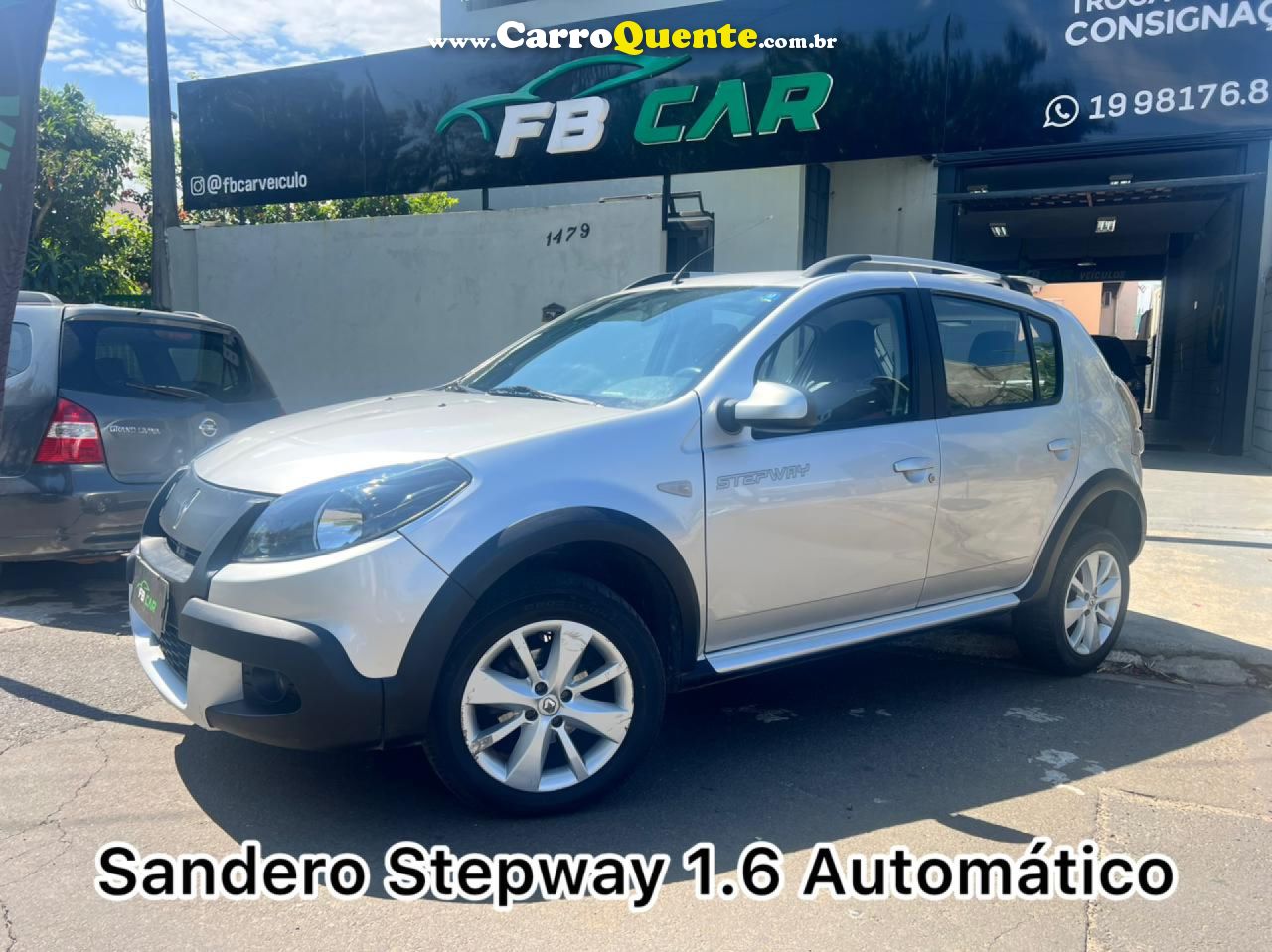 RENAULT   SANDERO STEPWAY HI-FLEX 1.6 16V 5P AUT.   PRATA 2013 1.6 GASOLINA - Loja