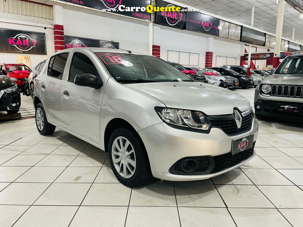 RENAULT   SANDERO AUTHENTIQUE FLEX 1.0 12V 5P   PRATA 2018 1.0 FLEX - Loja