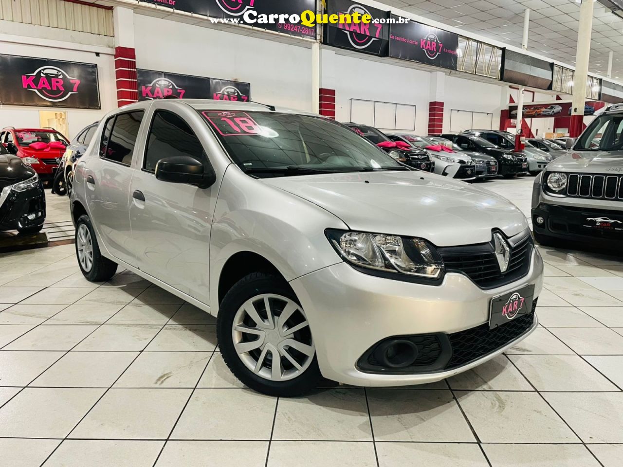 RENAULT   SANDERO AUTHENTIQUE FLEX 1.0 12V 5P   PRATA 2018 1.0 FLEX - Loja