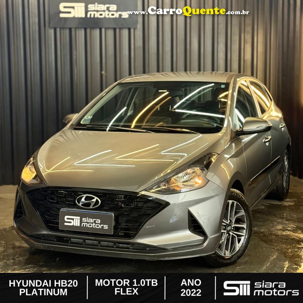 HYUNDAI   HB20 PLATINUM 1.0 TB FLEX 12V AUT.   CINZA 2022 1.0 FLEX - Loja