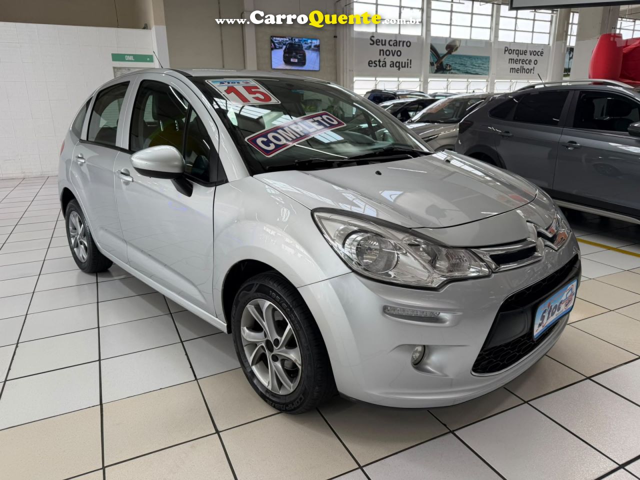 CITROEN   C3 ATTRAORIGINE PACK 1.5 FLEX 8V 5P MEC   PRATA 2015 1.5 FLEX - Loja