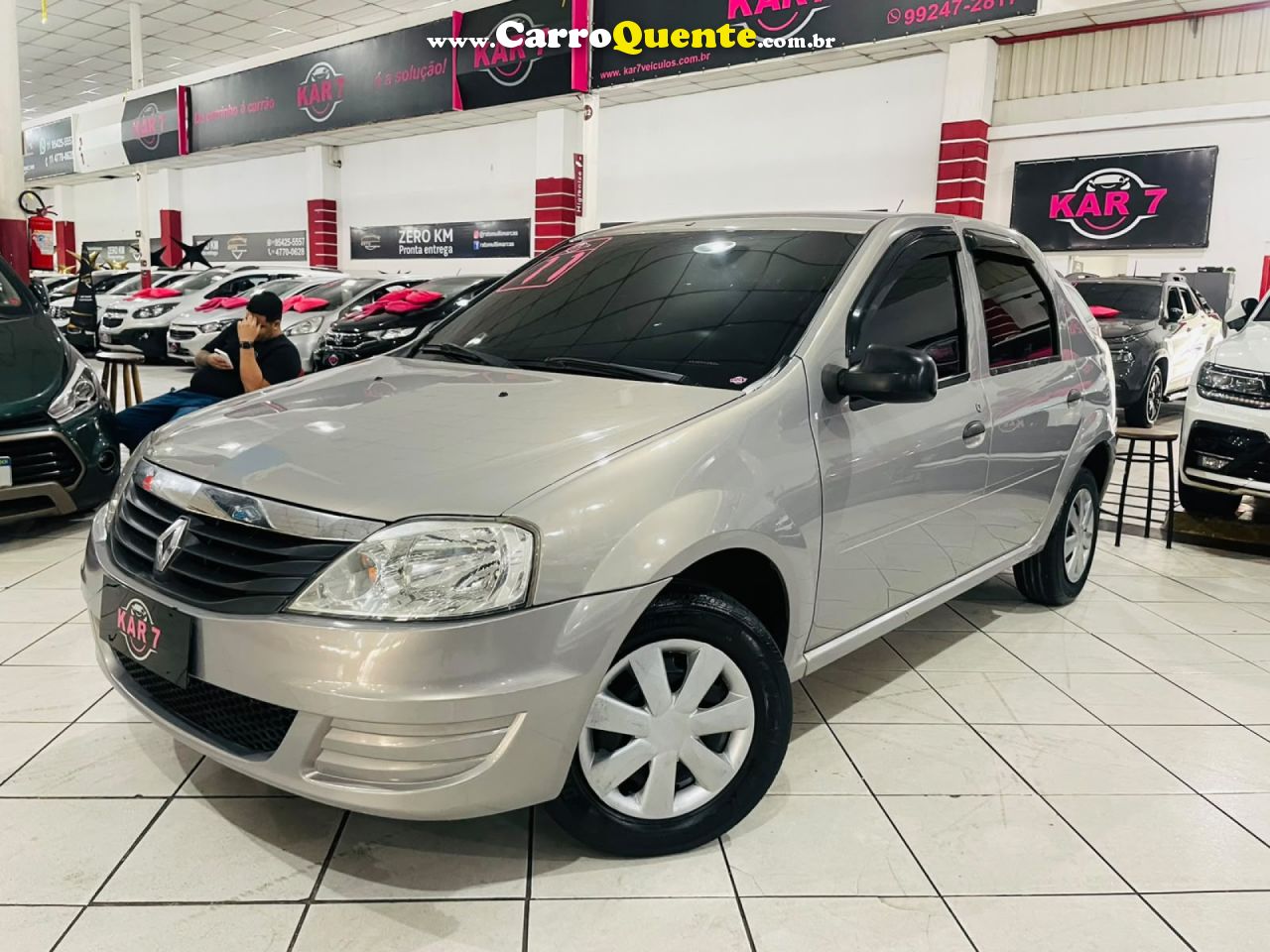 RENAULT   LOGAN AUTHENTIQUE HI-FLEX 1.0 16V 4P   BEGE 2011 1.0 GASOLINA - Loja