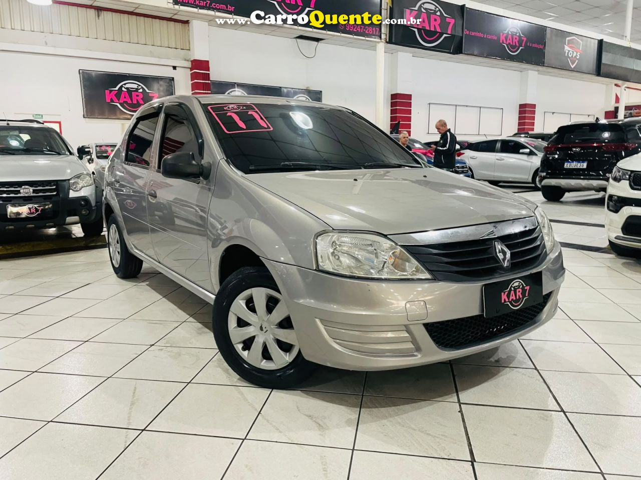 RENAULT   LOGAN AUTHENTIQUE HI-FLEX 1.0 16V 4P   BEGE 2011 1.0 GASOLINA - Loja