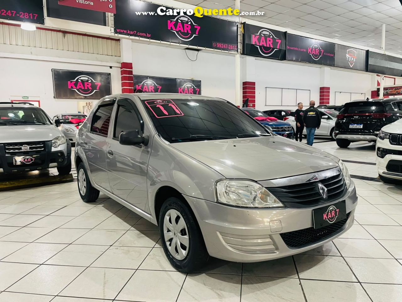 RENAULT   LOGAN AUTHENTIQUE HI-FLEX 1.0 16V 4P   BEGE 2011 1.0 GASOLINA - Loja