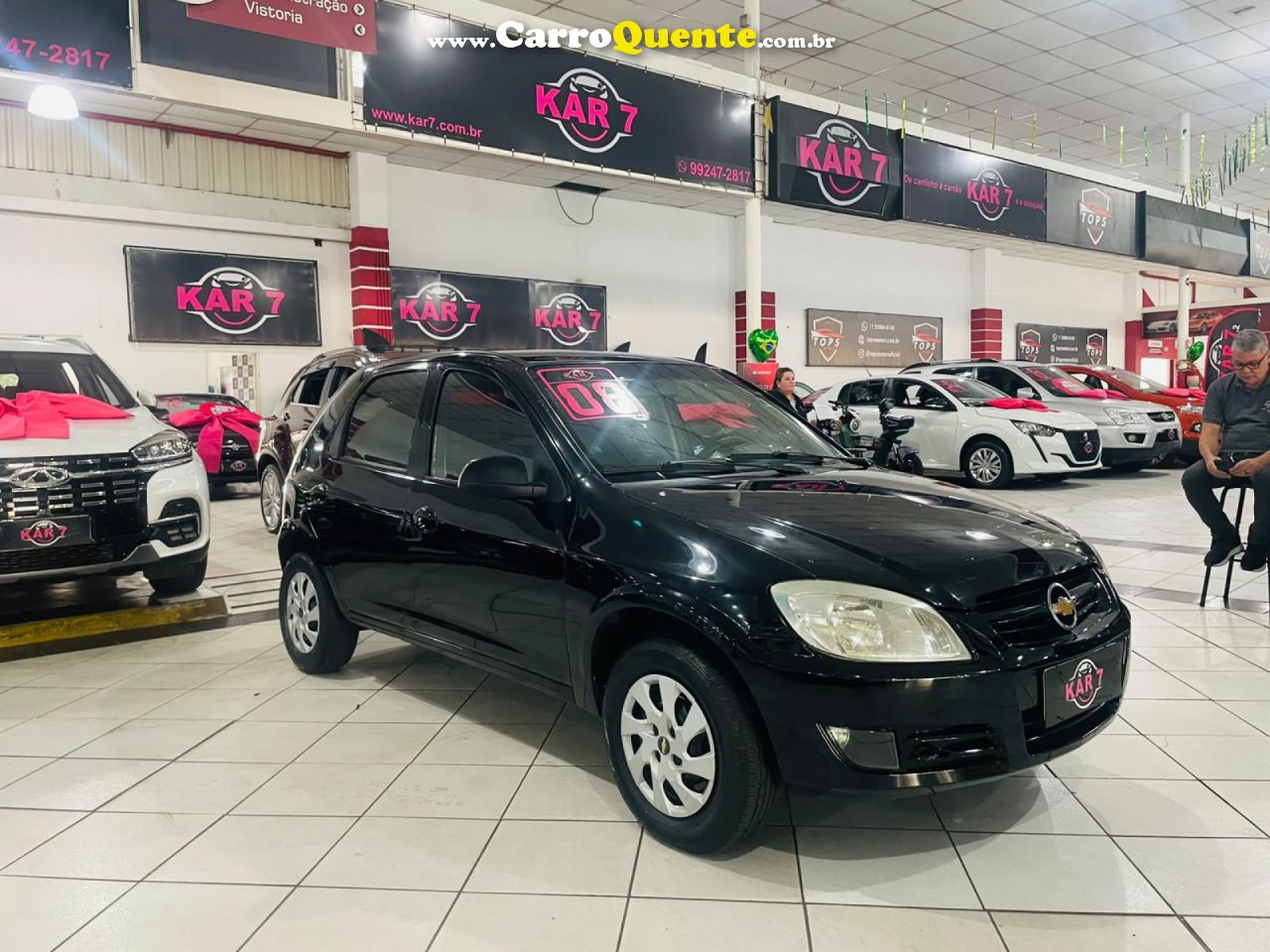 CHEVROLET   CELTA SPIRIT LT 1.0 MPFI 8V FLEXP. 5P   PRETO 2008 1.0 FLEX - Loja