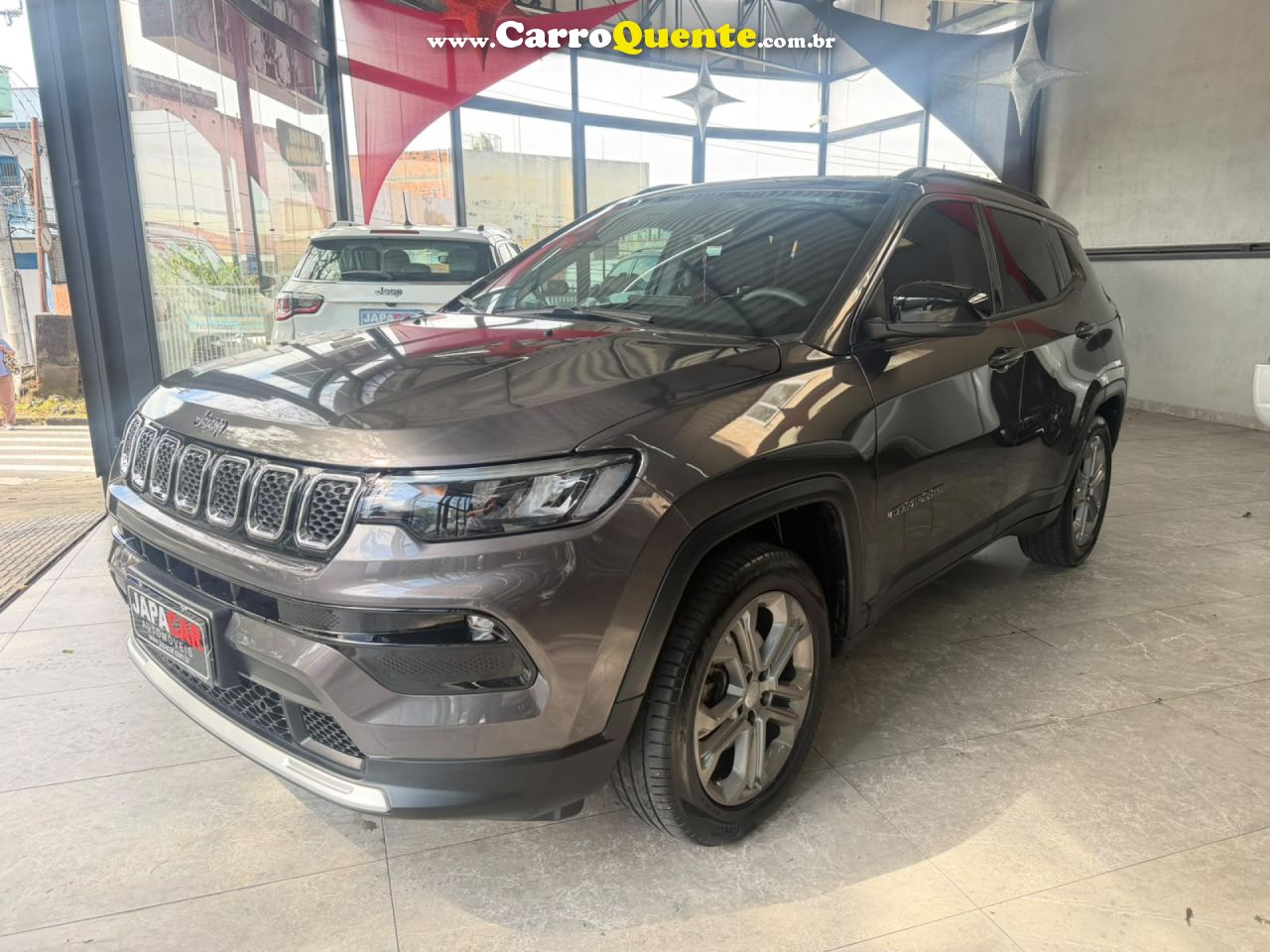 JEEP   COMPASS LONG. T270 1.3 TB 4X2 FLEX AUT.   CINZA 2023 1.3 FLEX - Loja