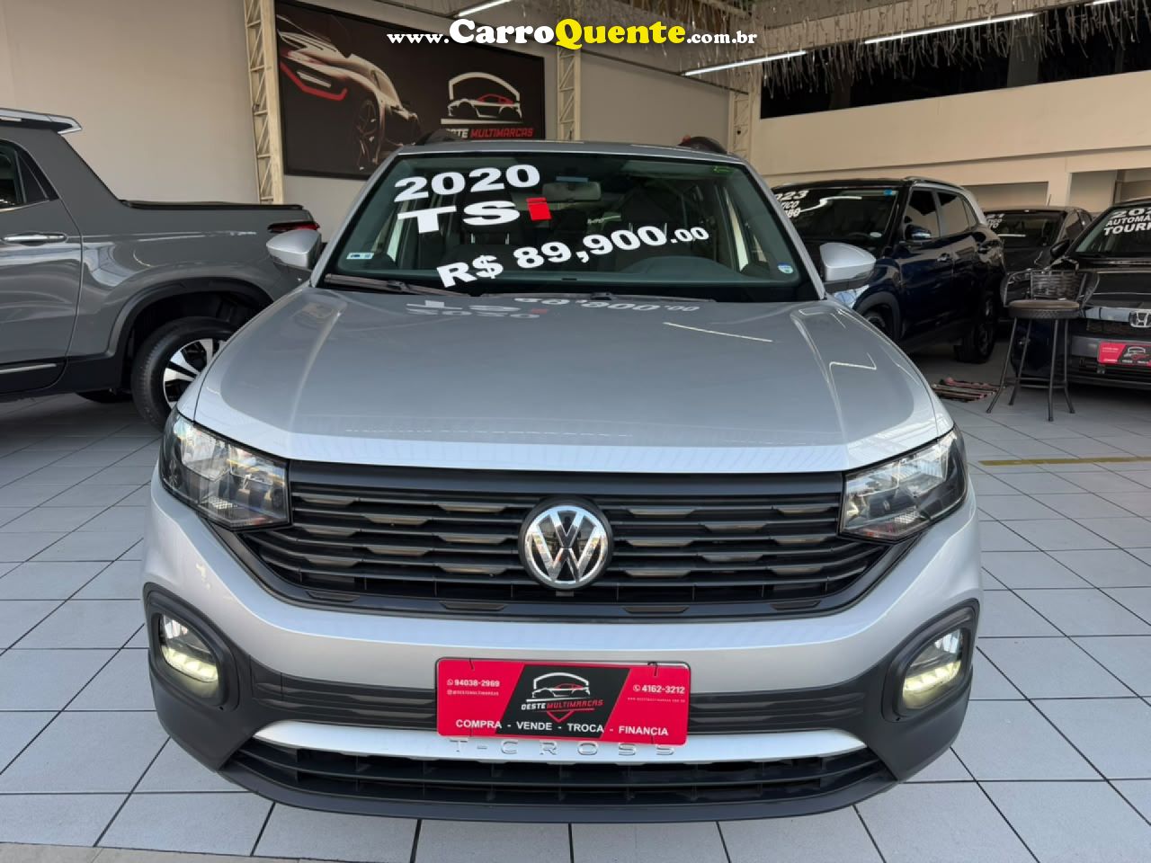 VOLKSWAGEN   T-CROSS SENSE 1.0 TSI FLEX 5P AUT.   PRATA 2020 1.0 FLEX - Loja