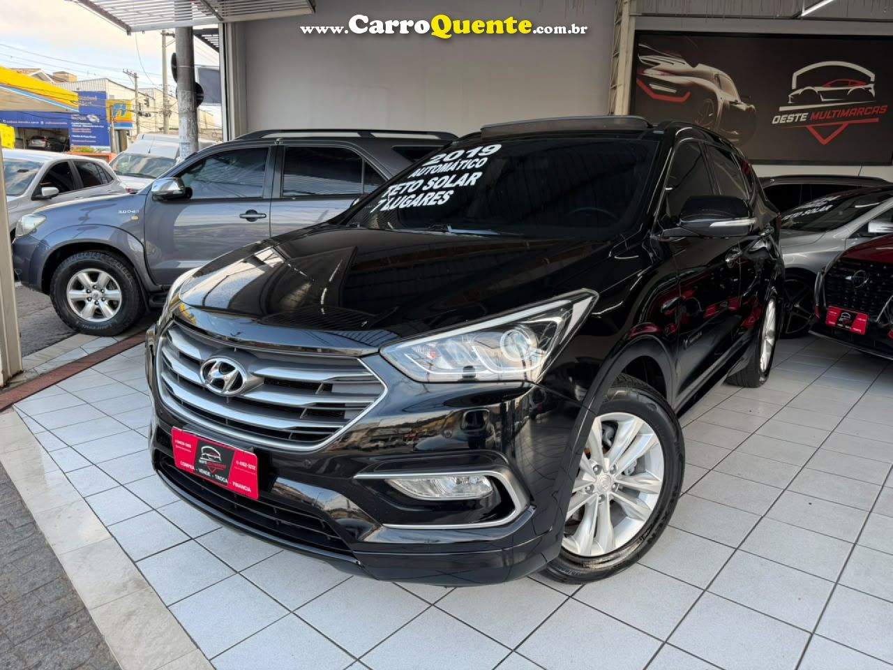 HYUNDAI   SANTA FEGLS 3.3 V6 4X4 TIPTRONIC   PRETO 2019 3.3 GASOLINA - Loja