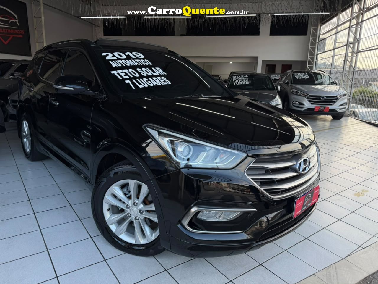 HYUNDAI   SANTA FEGLS 3.3 V6 4X4 TIPTRONIC   PRETO 2019 3.3 GASOLINA - Loja