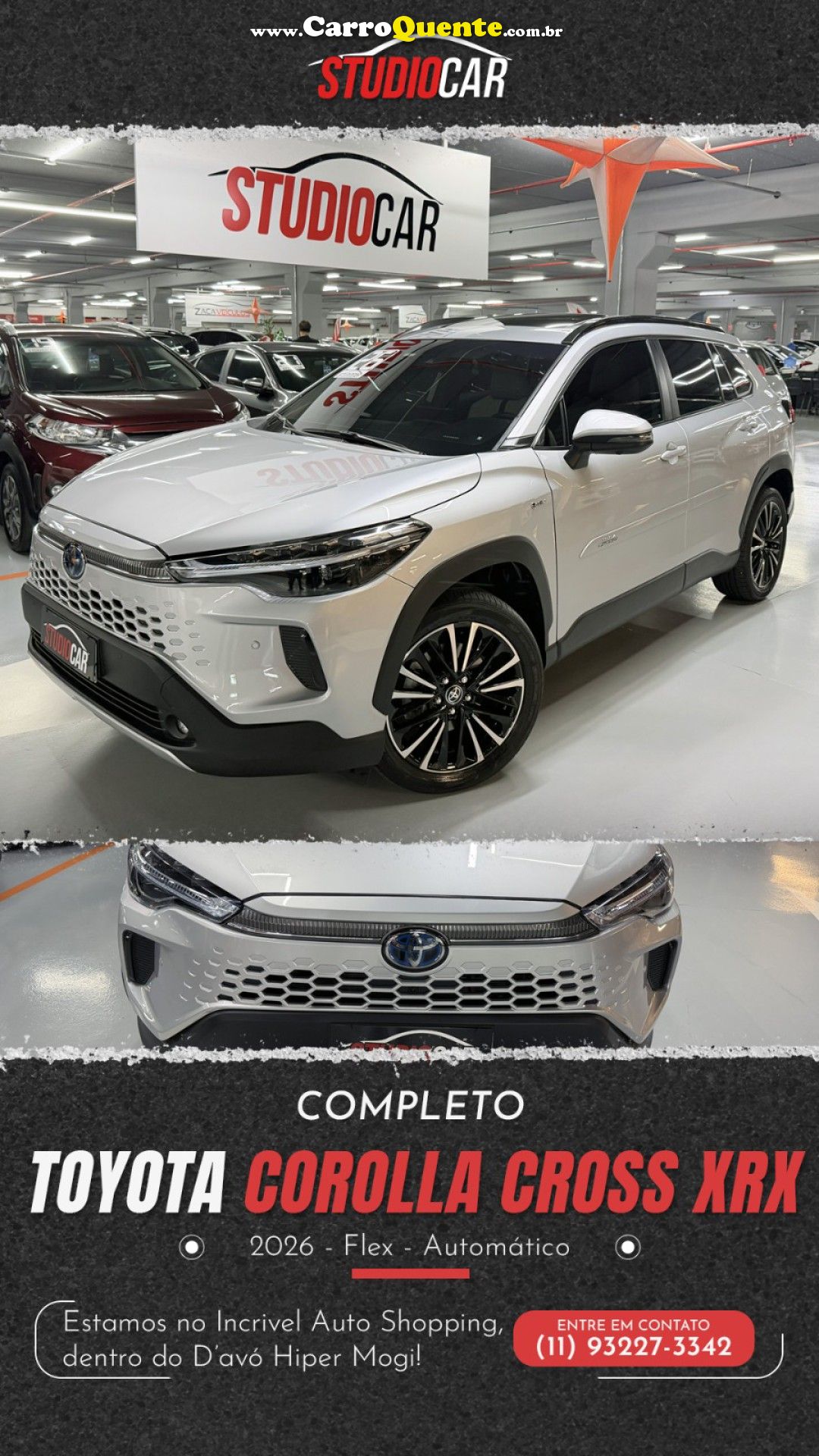TOYOTA   COROLLA CROSS XRX 1.8 16V AUT.(HYBRID)   PRATA 2026 1.8 FLEX E ELÉTRICO - Loja