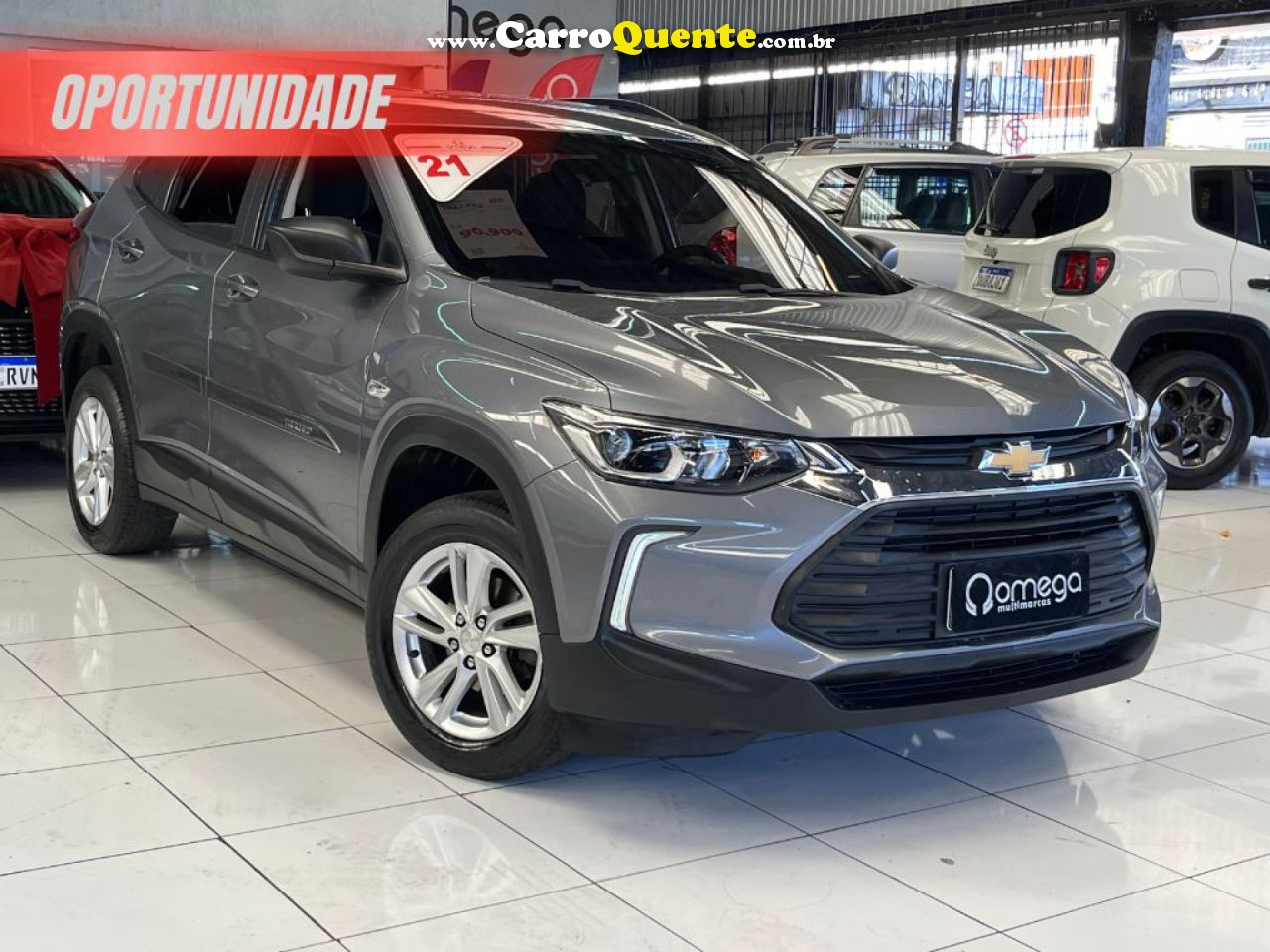 CHEVROLET   TRACKER 1.0 TURBO 12V FLEX AUT.    CINZA 2021 1.0 FLEX - Loja