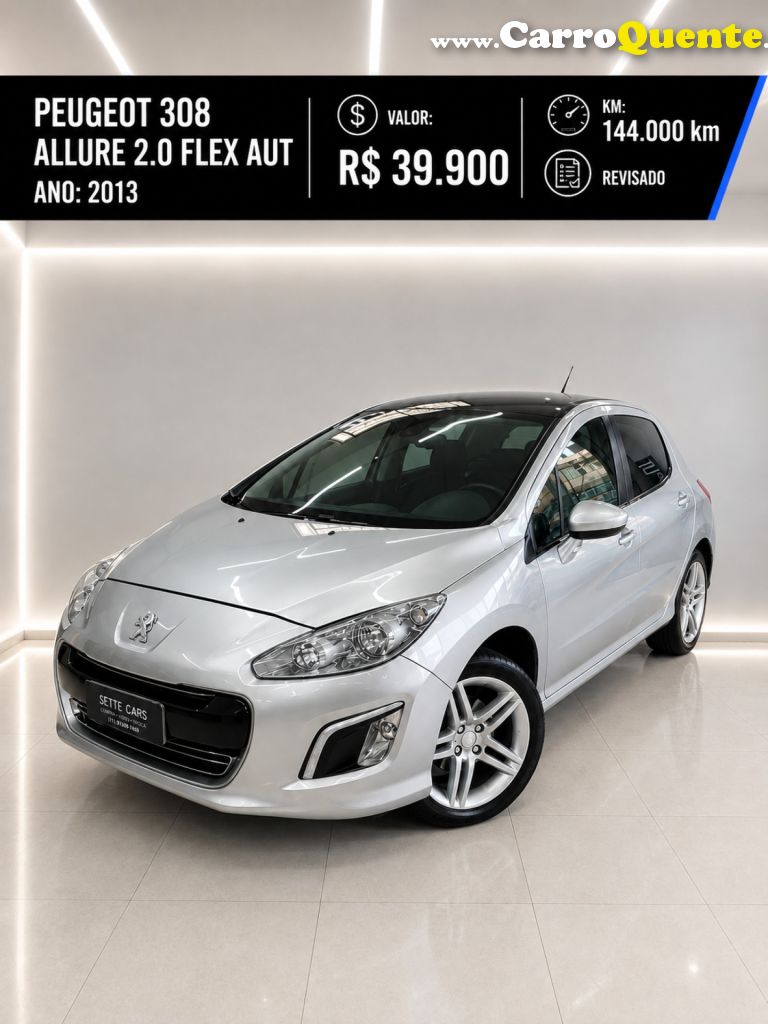 PEUGEOT   308 ALLURE 2.0 FLEX 16V 5P AUT.   PRATA 2013 2.0 FLEX - Loja