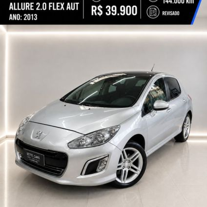 PEUGEOT   308 ALLURE 2.0 FLEX 16V 5P AUT.   PRATA 2013 2.0 FLEX