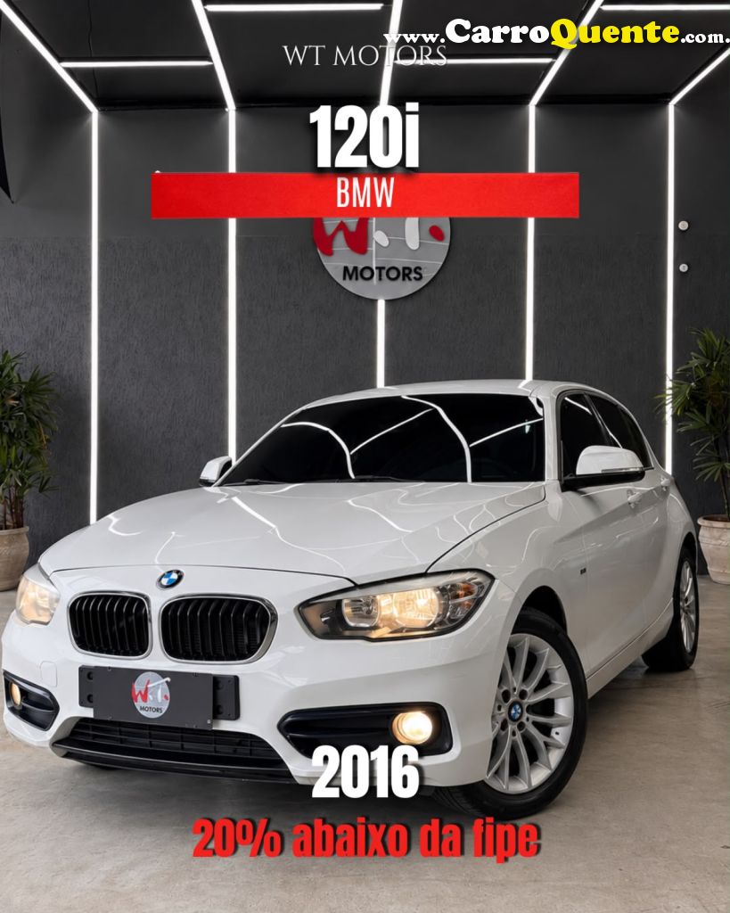 BMW   120IA SPORT 2.0ACTIVEFLEX 16V AUT.   BRANCO 2016 2.0 GASOLINA - Loja