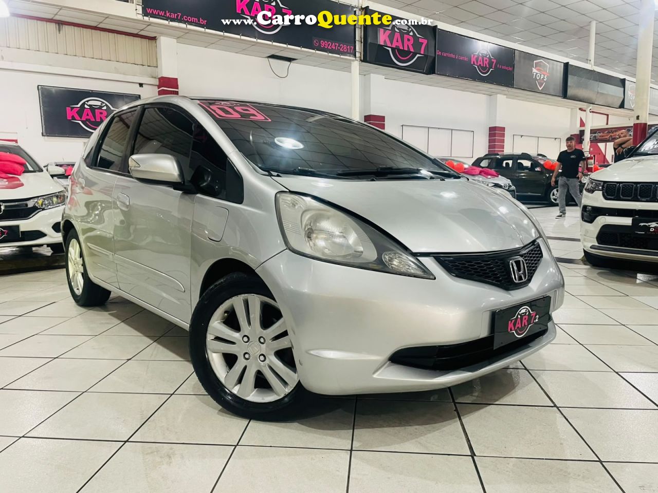 HONDA   FIT EXSEX 1.5 FLEXFLEXONE 16V 5P AUT.   PRATA 2009 1.5 GASOLINA - Loja