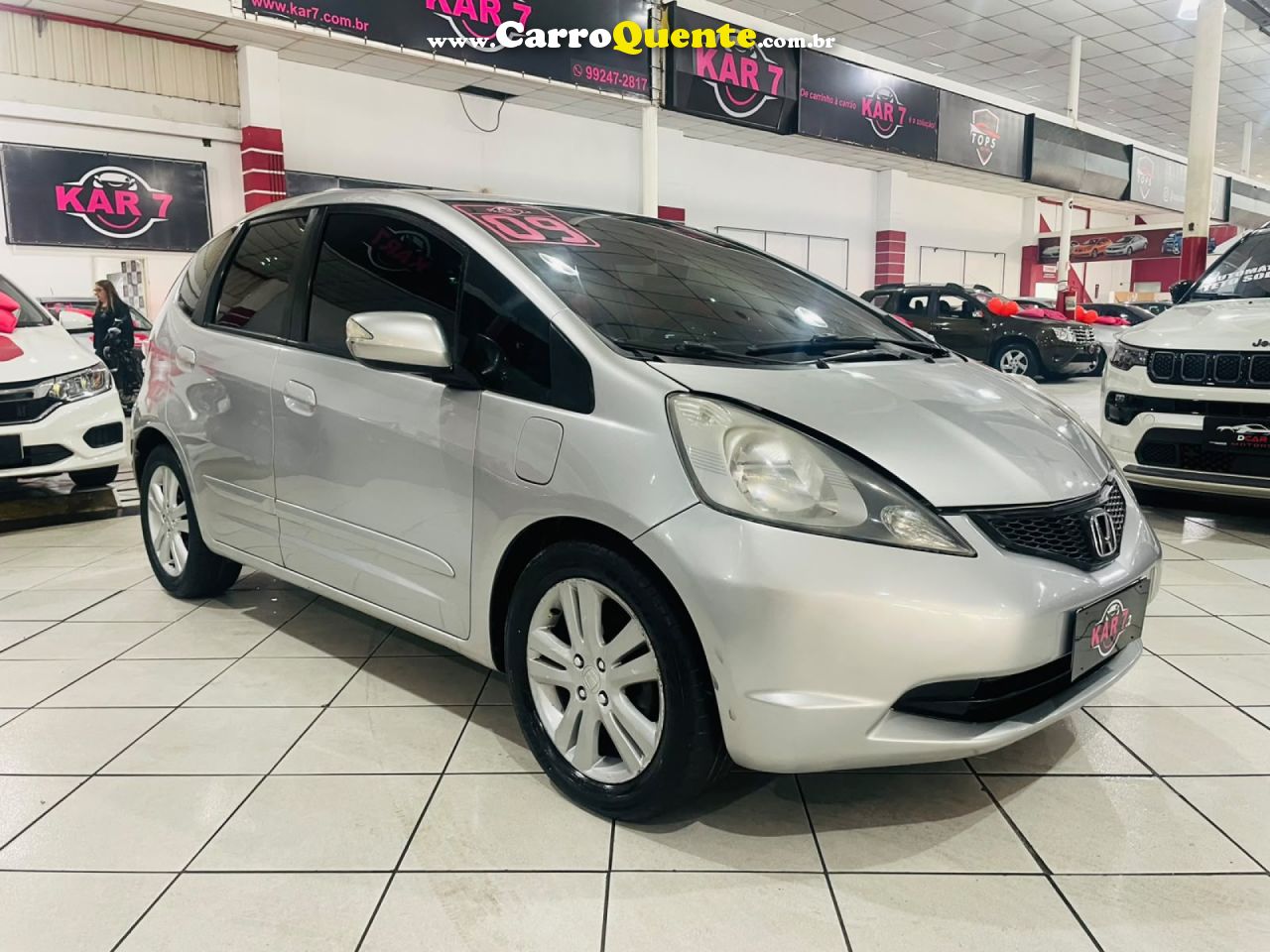 HONDA   FIT EXSEX 1.5 FLEXFLEXONE 16V 5P AUT.   PRATA 2009 1.5 GASOLINA - Loja