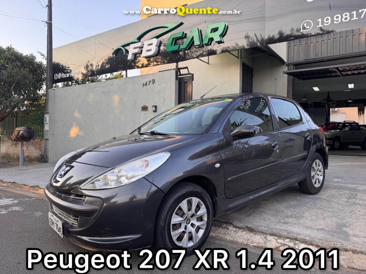 PEUGEOT   207 XR 1.4 FLEX 8V 5P   CINZA 2011 1.4 FLEX - Loja