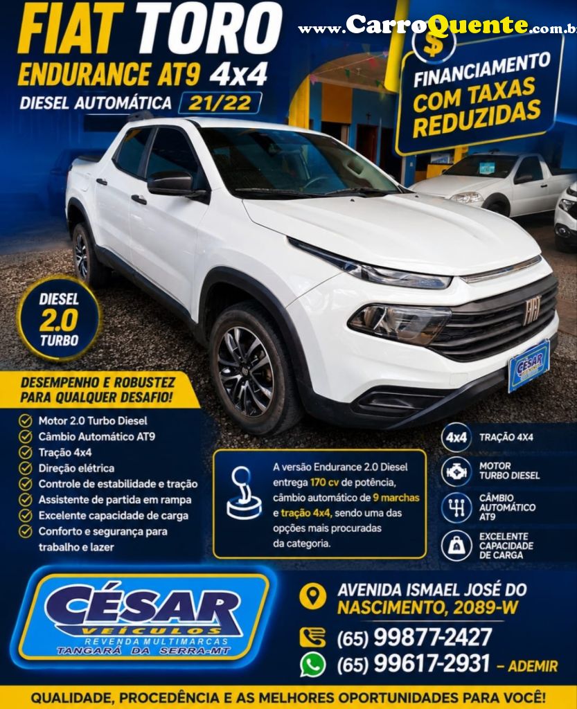 FIAT   TORO ENDURANCE AT 4X4   BRANCO 2022 2.0 DIESEL - Loja