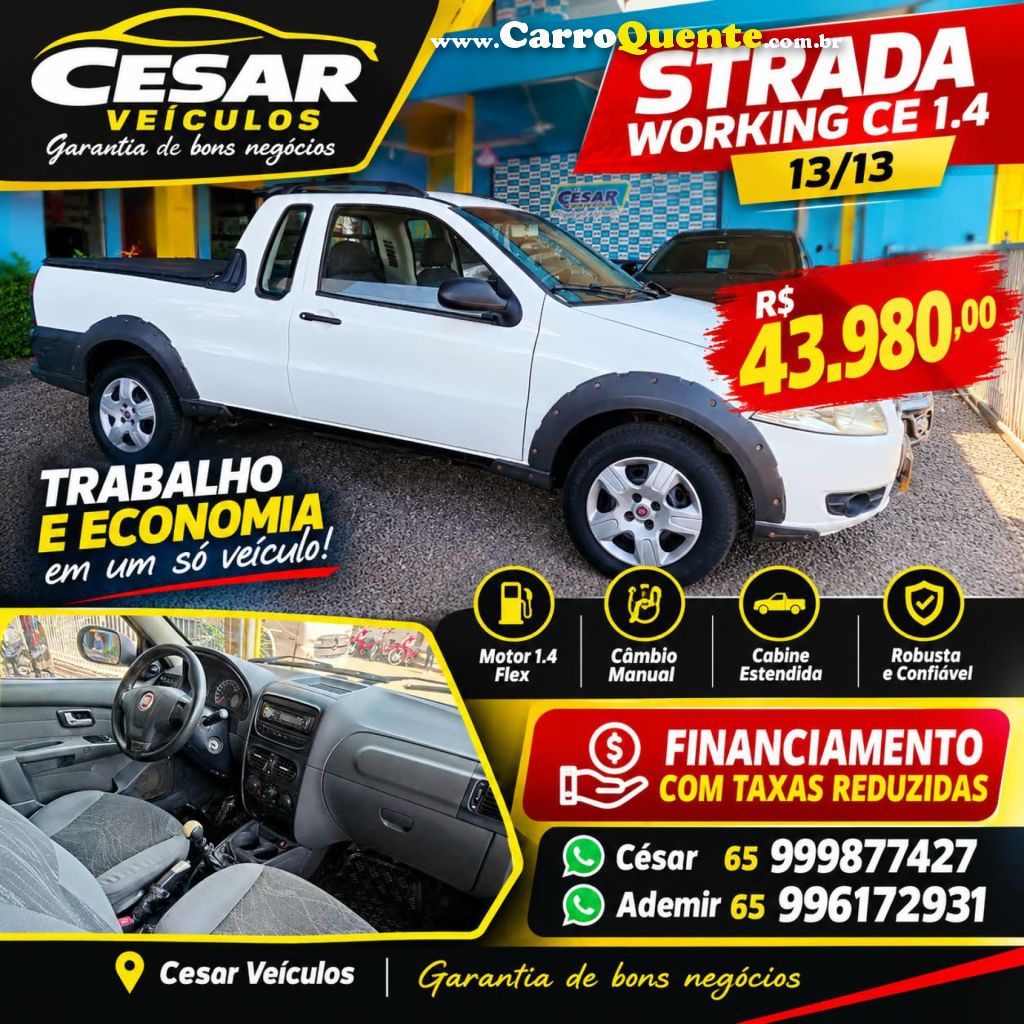 FIAT   STRADA WORKING CE   BRANCO 2012 1.4 FLEX - Loja